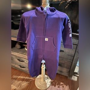Carhartt Infant Long Sleeve Zip Front Fleece Hooded Purple 12M